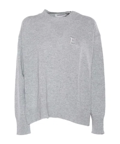 Ermanno Scervino Long-sleeved Sweater In Gray