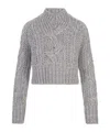Ermanno Scervino Blue-grey Crew Neck Sweater In Gray