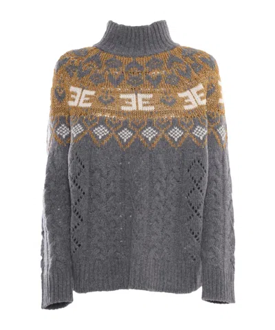 Ermanno Scervino Long-sleeved Sweater In Gray