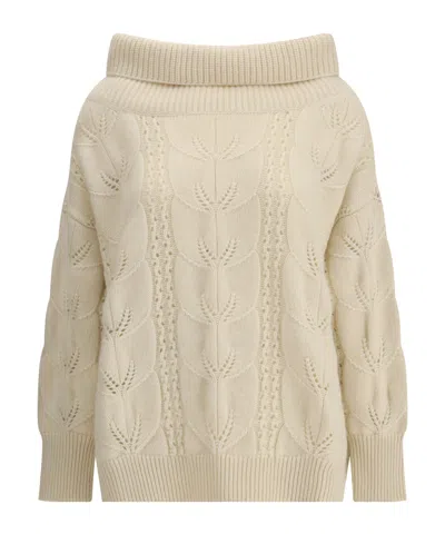 Ermanno Scervino Long Sleeved Sweater In Neutral