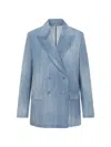 Ermanno Scervino Tailored Polyester Blazer Jacket Notch Lapel In Blue