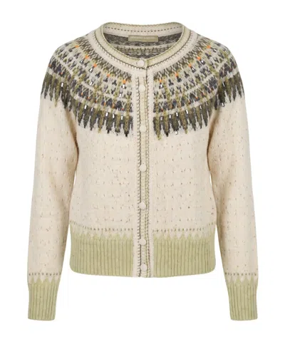 Ermanno Scervino Sequin-embellished Cardigan In Neutral