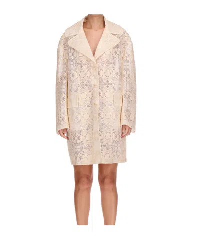 Ermanno Scervino Long-sleeved Coat In Pink