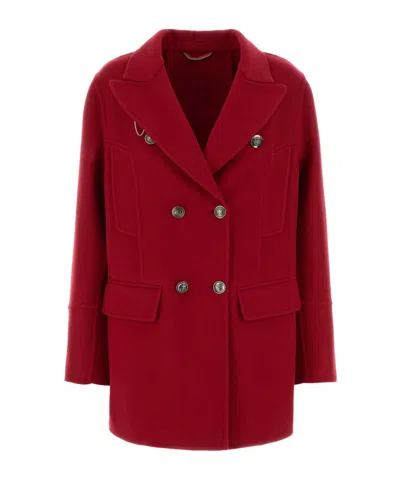 Ermanno Scervino Double-breasted Wool Coat In Red