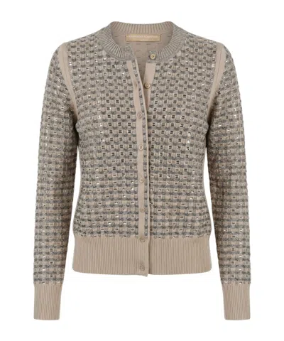 Ermanno Scervino Long-sleeved Knitted Sweater In Brown
