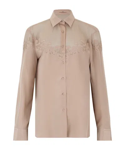 Ermanno Scervino Long-sleeved Shirt In Brown
