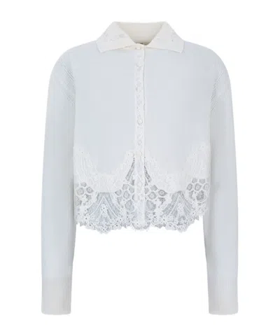 Ermanno Scervino Long-sleeved Sweater In Blue
