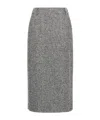 Ermanno Scervino Houndstooth Sheath Longuette Skirt With Back Split In Black