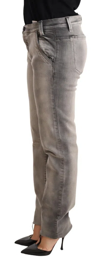 Ermanno Scervino Low Waist Skinny Cotton Jeans In Gray