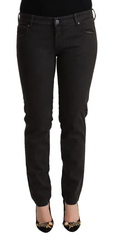 Ermanno Scervino Low Waist Skinny Denim Jeans In Brown