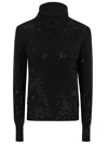 Ermanno Scervino Textured Long Sleeve Sweater With High Neck In Black