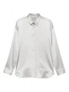 Ermanno Scervino Lustrous Silk Button-up Shirt In White