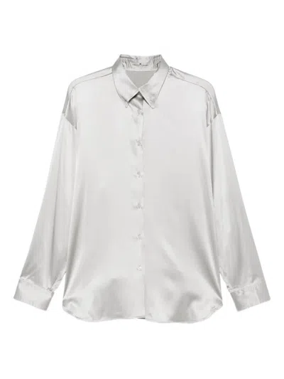 ERMANNO SCERVINO LUSTROUS SILK BUTTON-UP SHIRT