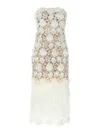 Ermanno Scervino Lace Overlay Strapless Midi Dress In Blanco