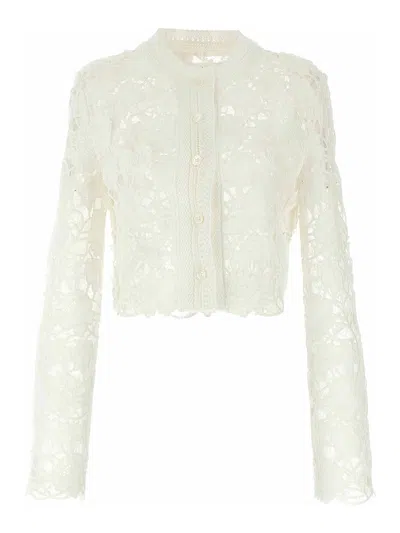ERMANNO SCERVINO MACRAM TULLE CARDIGAN