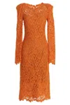 Ermanno Scervino Sheer Geometric Lace Dress With Long Sleeves