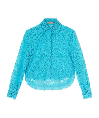 ERMANNO SCERVINO MACRAMÉ LACE BOXY SHIRT