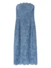 Ermanno Scervino Macramé-lace Crystal-embellished Midi Dress In Blue