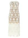 Ermanno Scervino Lace Overlay Strapless Midi Dress