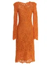 Ermanno Scervino Sheer Geometric Lace Dress With Long Sleeves