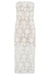 Ermanno Scervino Lace Overlay Strapless Midi Dress In Marshmall