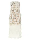 Ermanno Scervino Lace Overlay Strapless Midi Dress In White