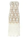 Ermanno Scervino Lace Overlay Strapless Midi Dress In White