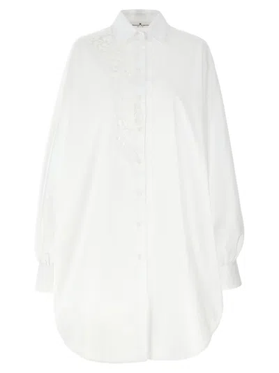 Ermanno Scervino Macramé Lace-trimmed Cotton Poplin Shirt In White