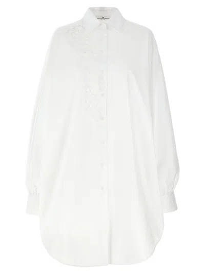 ERMANNO SCERVINO MACRAMÉ LACE-TRIMMED COTTON POPLIN SHIRT