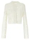 Ermanno Scervino White Macram Tulle Cardigan