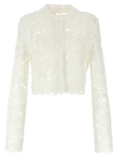 ERMANNO SCERVINO MACRAMÉ TULLE CARDIGAN