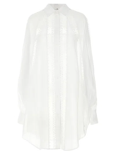 Ermanno Scervino Macramé Tulle Shirt Shirt And Blouse In White