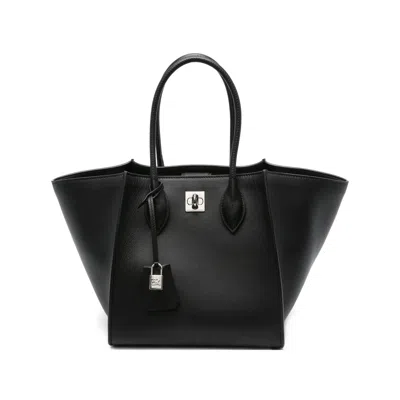 Ermanno Scervino Maggie Turn-lock Leather Tote Bag In Black