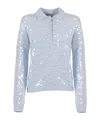 Ermanno Scervino Refined Long-sleeved Polo Shirt With Classic Collar In Blue