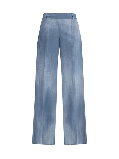 Ermanno Scervino High Waist Wide Leg Trousers In St.jeans