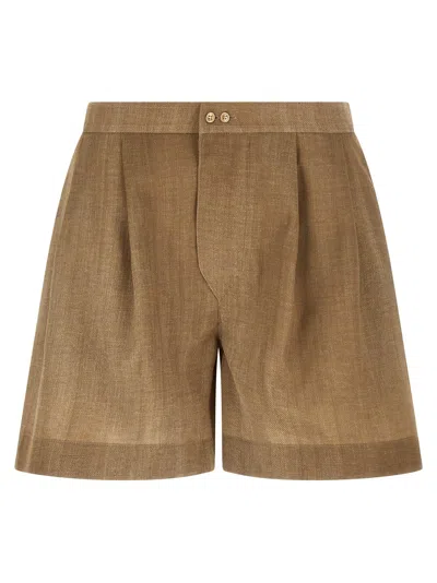 Ermanno Scervino Marocain Shorts In Brown