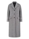 Ermanno Scervino Herringbone-pattern Button Coat In Black