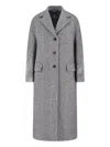 Ermanno Scervino Herringbone-pattern Button Coat In Gray