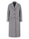 Ermanno Scervino Herringbone-pattern Button Coat In Black