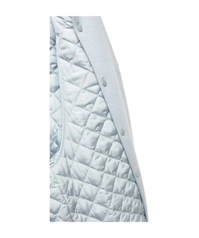 Ermanno Scervino Maxi Coat With Raised Botanical Embroidery In Blue
