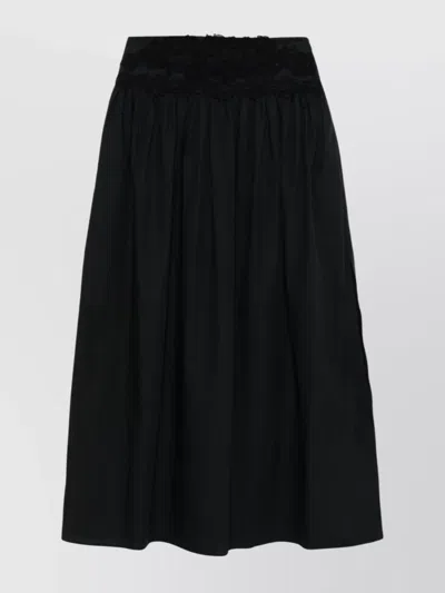 Ermanno Scervino Maxi Cotton Skirt Lace Detailing
