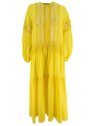 Ermanno Scervino Maxi Dress With Lace Inserts