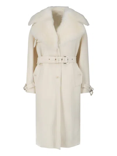 Ermanno Scervino Maxi Wool Coat In White