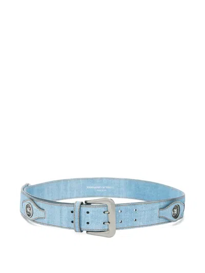 Ermanno Scervino Medallion Buckle Belt In Blue