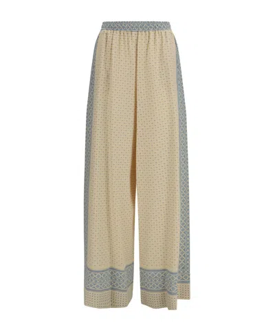 Ermanno Scervino Medallion Trim Wide-leg Pants In Neutral