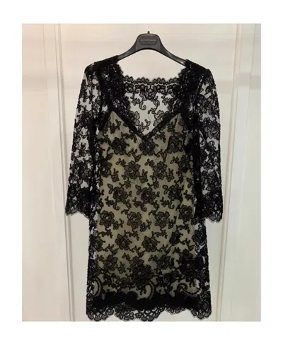 Ermanno Scervino Medium-long-sleeved Mini Dress In Black