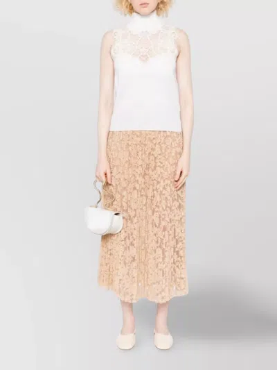 Ermanno Scervino Merino Blend Sleeveless High Neck Top In White