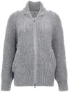 Ermanno Scervino Rhinestone Cardigan Sweater, Cardigans Gray In 灰色