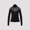 Ermanno Scervino Sheer Turtleneck Lace Sweater With Long Sleeves In Black