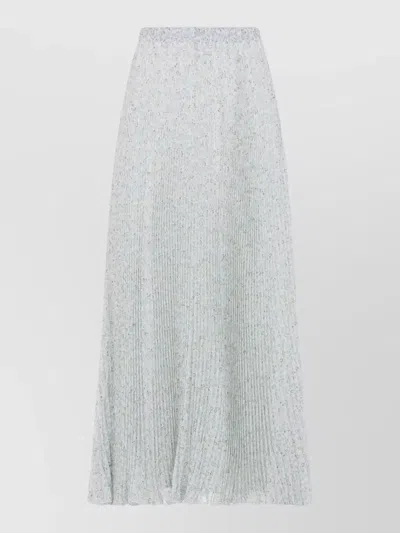 Ermanno Scervino Mid Length Floral Pleated Skirt In Gray